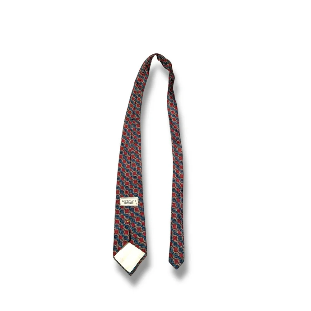 Givenchy Red Blue Silk Tie Men's‎ Classic Business Formal Accessory